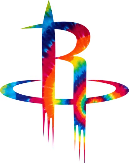 Houston Rockets rainbow spiral tie-dye logo vinyl decal